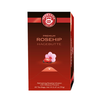Teekanne Premium Hagebutte mit Hibiskus, Früchtetee, 20 Teebeutel im Kuvert, 2. Entnahmefach/displaytauglich